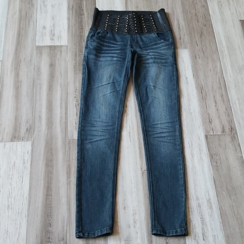 Jou Jou Highwaisted Jeggings with Elastic Studded